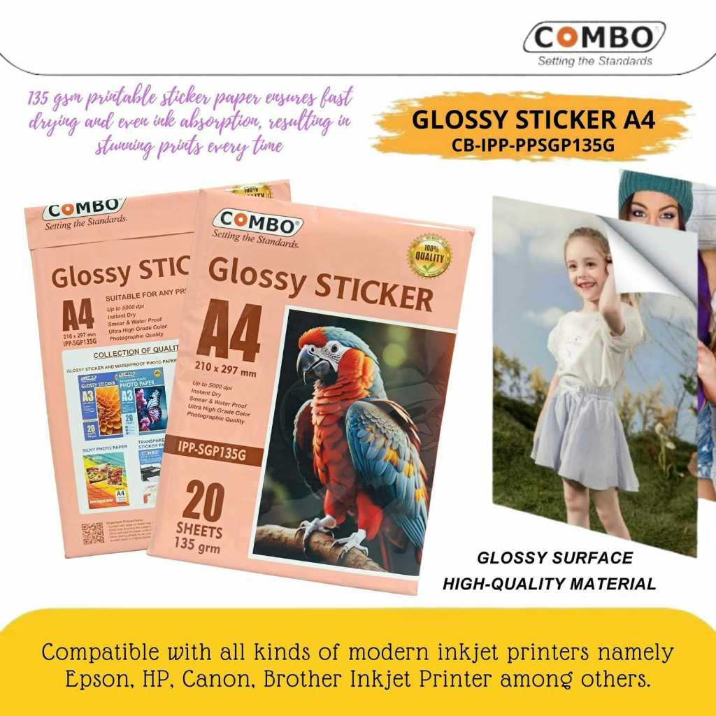 Jual Sticker Photo Paper Glossy A4 / Kertas Foto Stiker / Glossy ...