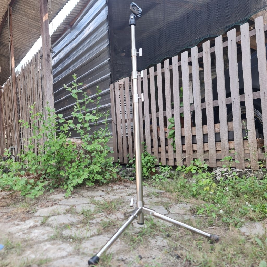 Jual stand mic stainless 2 meter stand mic compact cek sound howos ...