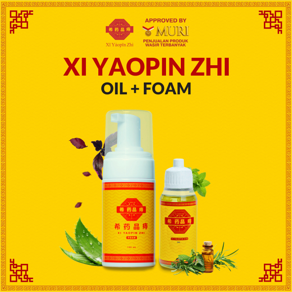 XI YAOPIN ZHI Oil dan Foam Sabun Wasir Pemercepat Kempeskan Benjolan Ambeien Luar