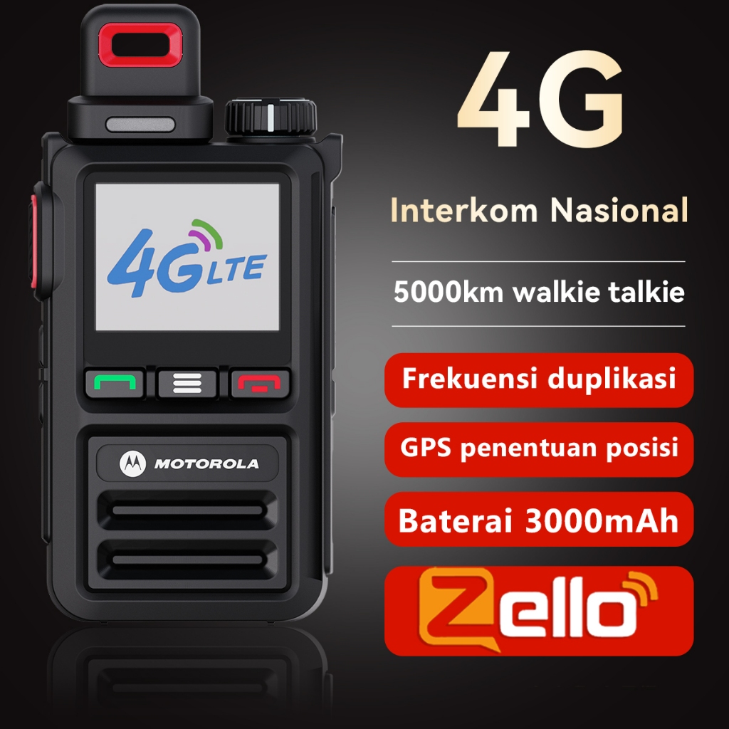 Jual HT Zello Motorola walkie talkie T68 5000KM 3000mAh SIM card 4G ...