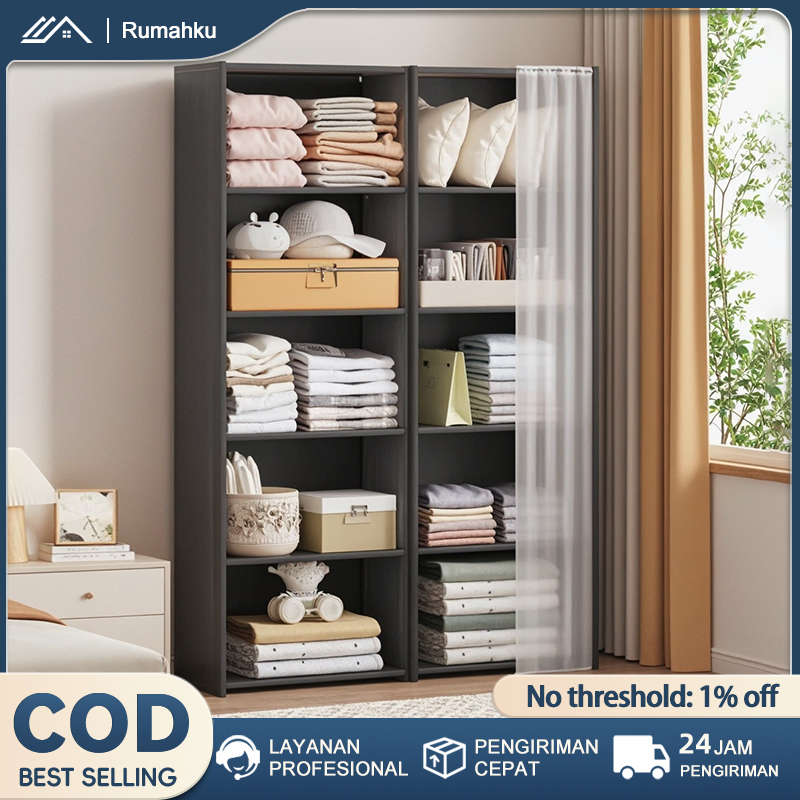 Jual ⭐ COD ⭐ Lemari Pakaian Sederhana Rak Anti Serangga Storage Rack ...