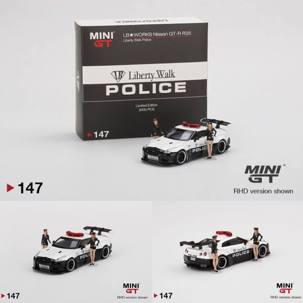 【 限定 / レア 】MINI GT LB GTR Police MINI GT LB•Works Nissan GT-R (Police)No,147🚨 Liberty Walk仕様のGT
