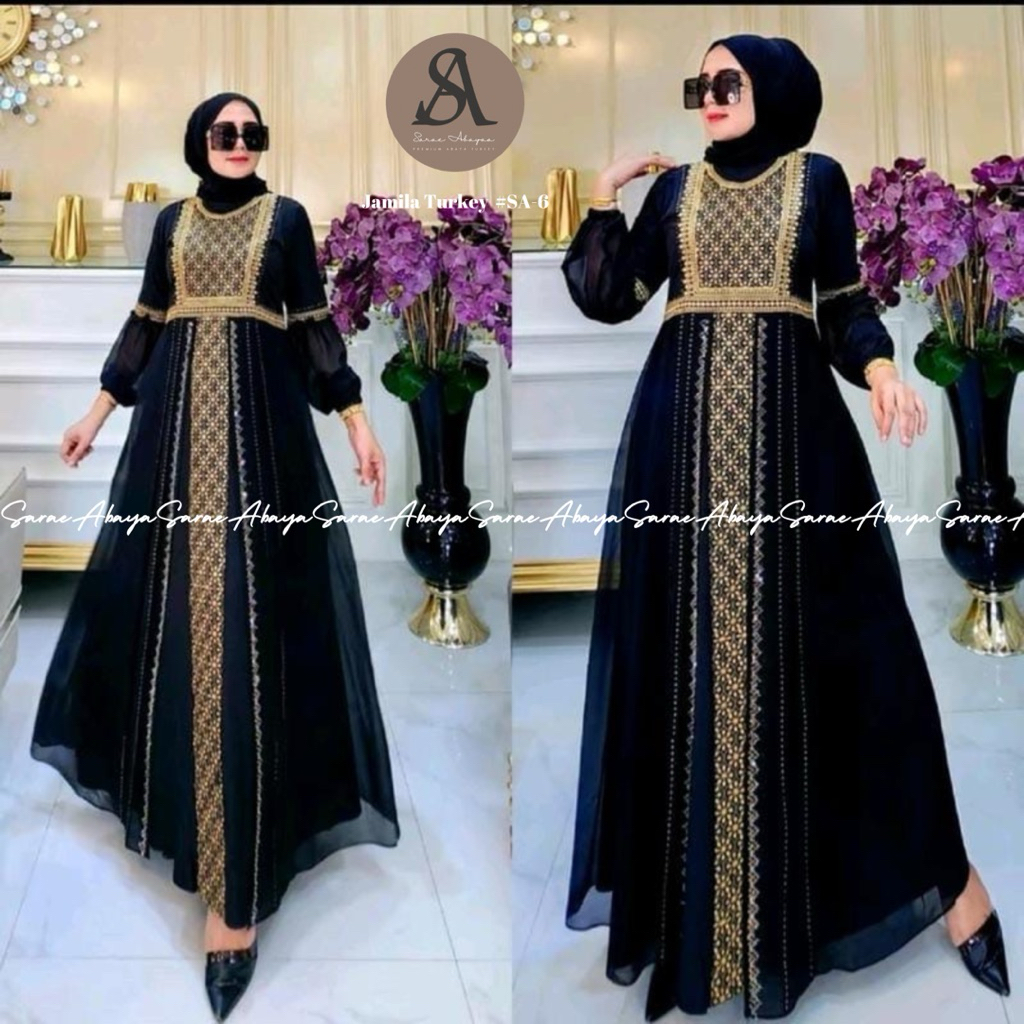 Jual Sarae Abaya Turkey Premium Mewah Elegan Jamila SA-6 Gamis Bordir ...