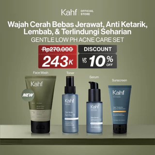 [KAHF BUNDLE 4IN1 PAKET PERAWATAN WAJAH : WAJAH CERAH BEBAS JERAWAT, ANTI KETARIK, LEMBAB, & TERLINDUNGI SEHARIAN] Paket Face Care Expert Complete Kit (Face Wash + Toner + Serum + Sunscreen Moisturizer) - Suitable for Daily Use