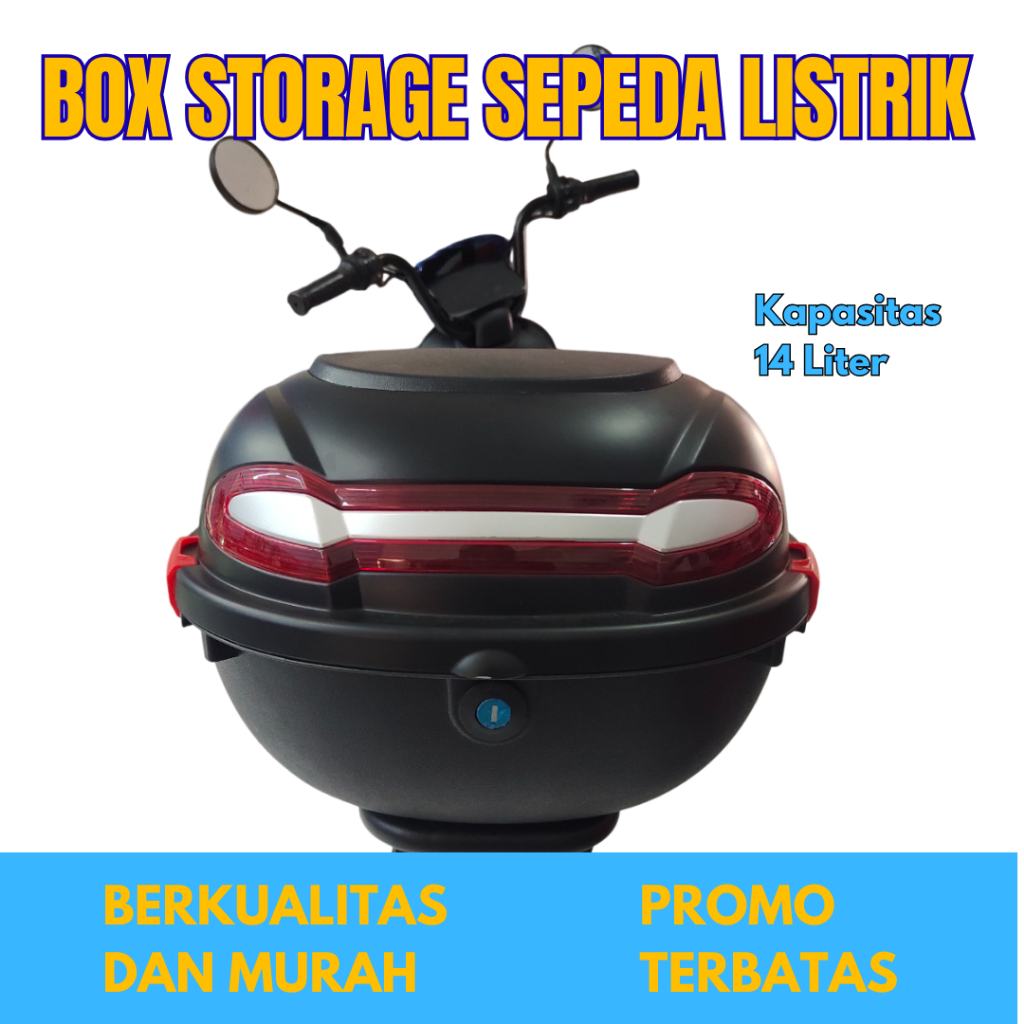 Jual BOX BAGASI SEPEDA LISTRIK UNIVERSAL 14 LITER BERKUALITAS DAN BAHAN ...
