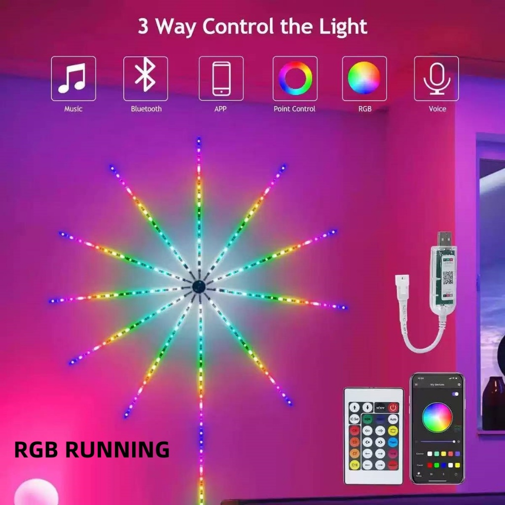 Jual LAMPU STRIP LED KEMBANG API 5050 RGB BENTUK KEMBANG API DENGAN ...