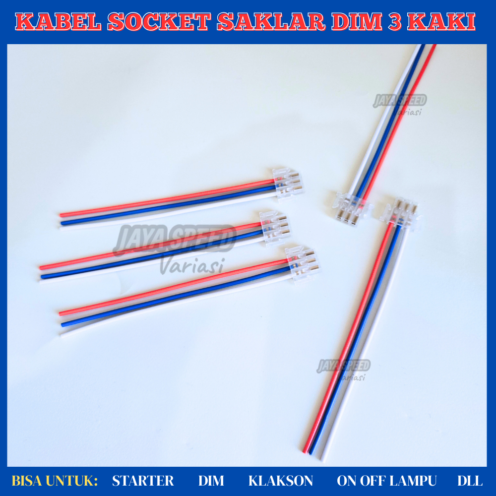 Jual JS Kabel Socket 3 Pin / Soket 3 Kabel Dim Starter Klakson Lampu ...