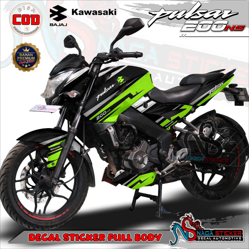 Jual DECAL STICKER FULL BODY Kawasaki Bajaj PULSAR NS200 Motif racing ...