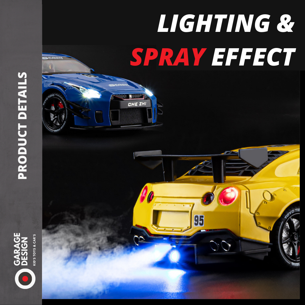 Jual Diecast Mobil JDM Nissan GTR R35 Skala 1:24 ADVAN / SPOON Terdapat ...