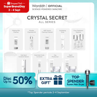 [SUPER BRAND DAY] WARDAH Crystal Secret Series Lengkap - Milk Cleanser, Micellar Cleansing Gel, Foam Cleanser, Exfoliating Toner, Pure Treatment Essence, Serum, Dark Spot Corrector, Day - Night Moisturizer, Refreshing Day Gel, Superserum Mask - Skincare