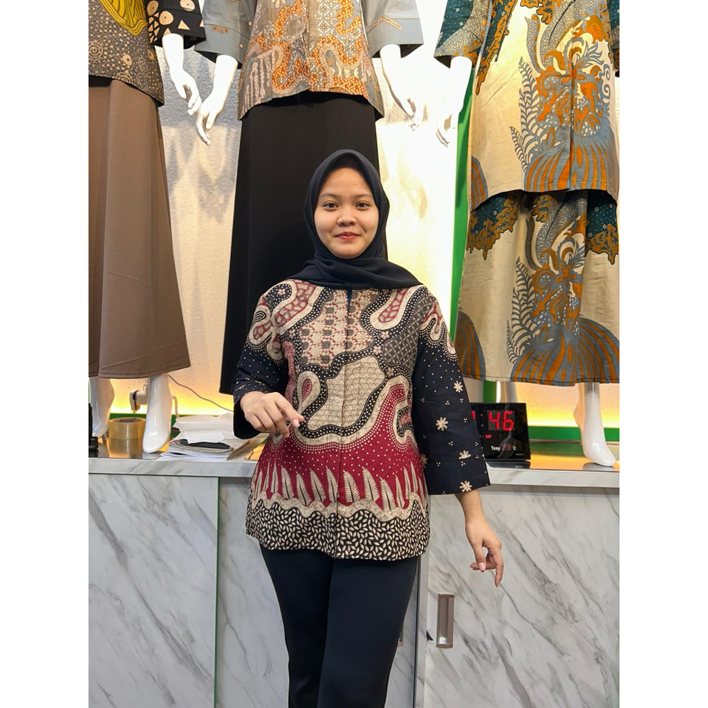 Jual Blouse Batik Motif MENIRAN Bahan Katun Halus Lapis Trikot By Batik ...