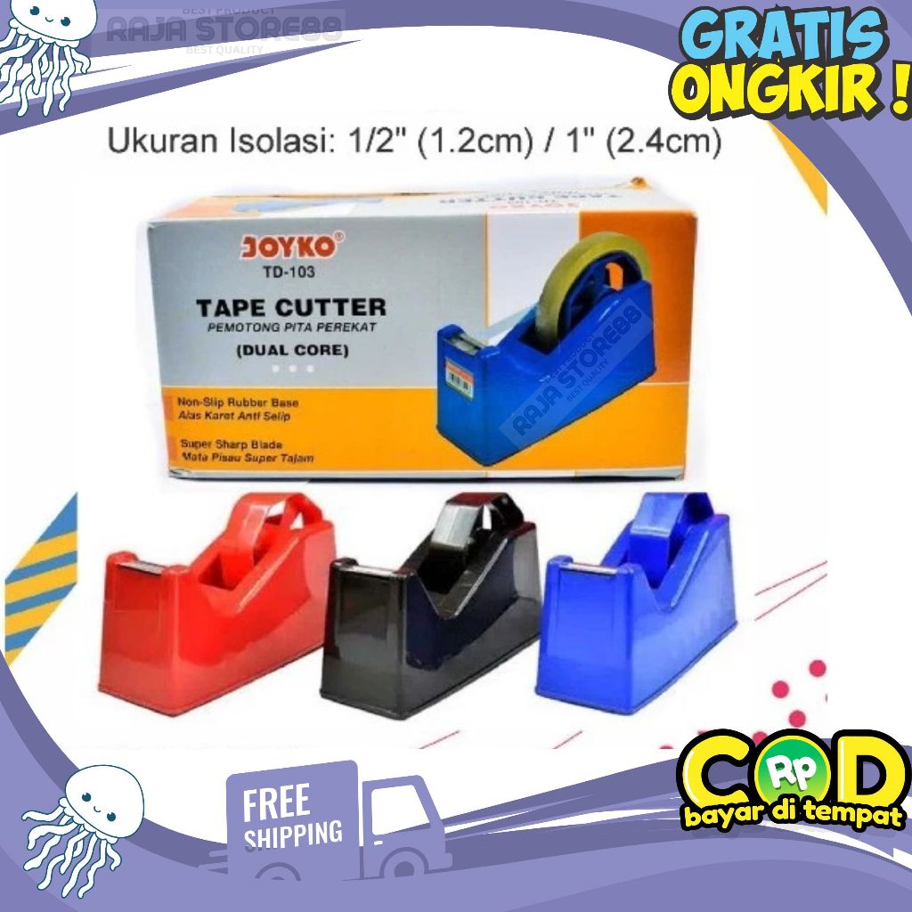 Jual Dispenser Isolasi / Tape Cutter Joyko TD-103 (Dual Core) | Shopee ...