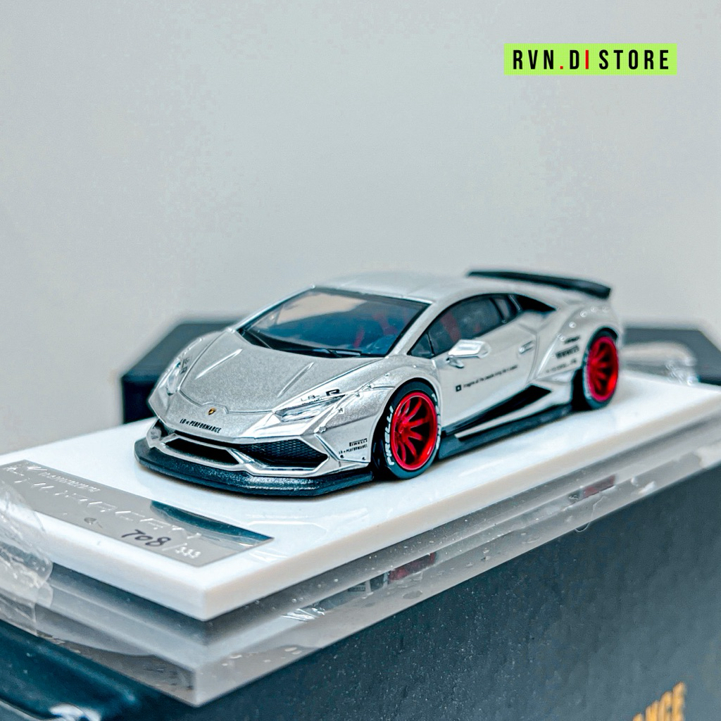 Jual LBWK LB PERFORMANCE HURACAN SATIN SILVER W/ RED VELG RESIN 1/64 ...