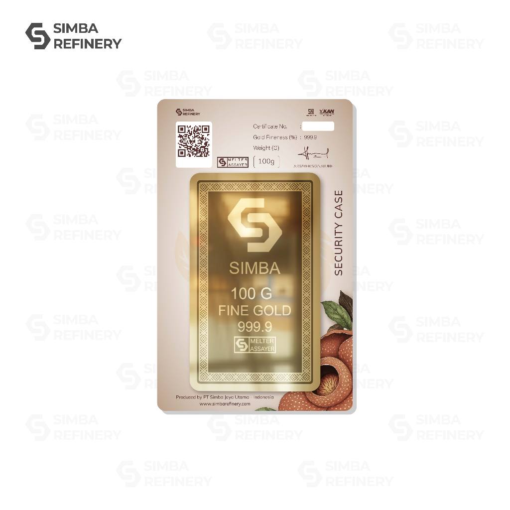Jual Simba Refinery Logam Mulia 100 Gram Series Nusantara (Rafflesia ...