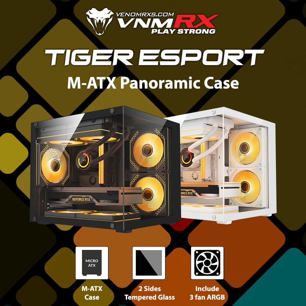 Jual CASING PC GAMING VENOMRX TIGER ESPORT MATX PANORANIC FREE 3 FAN ...