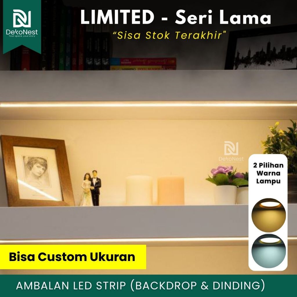 Jual Dekonest Custom Ambalan Rak Dinding Lampu LED STRIP LINE Rack ...