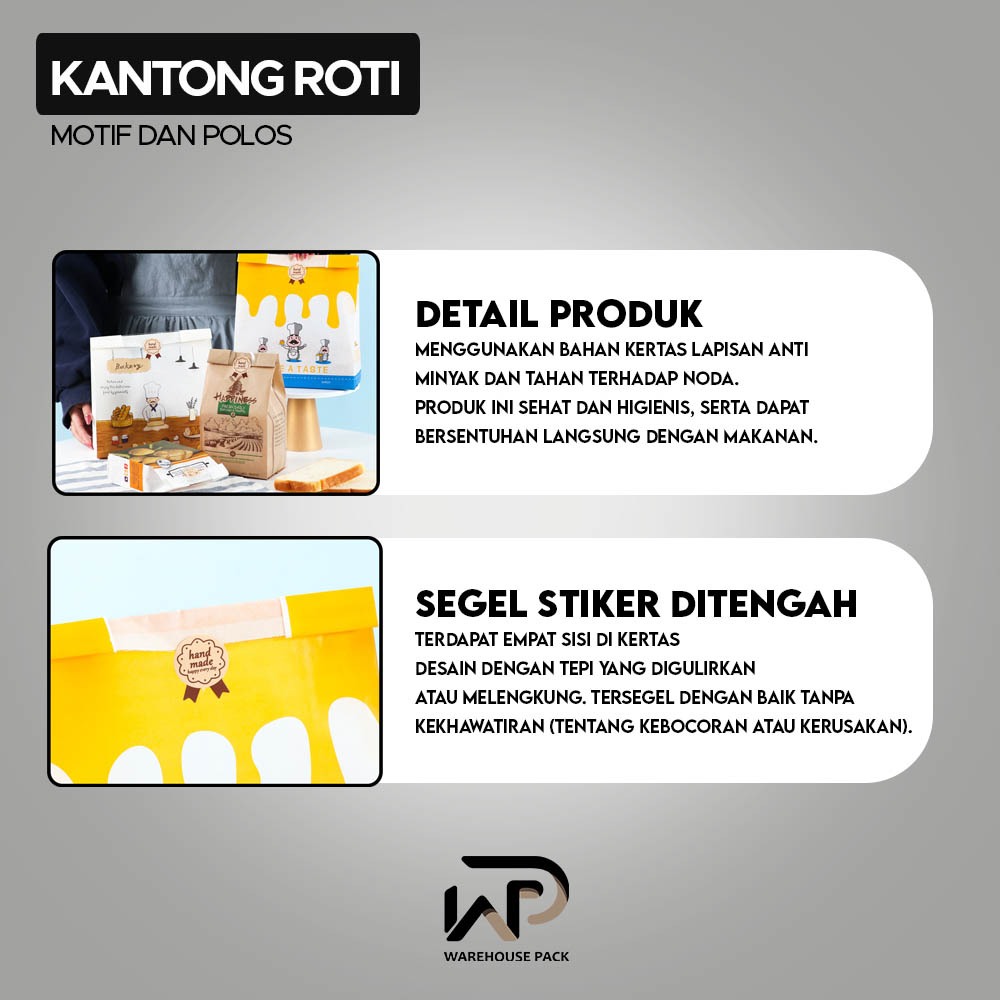 Jual Kantong Roti Motif Lucu Free Sticker | Kemasan Roti Baking Bag ...