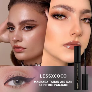 【COD/ORIGINAL】LESSXCOCO MASCARA WATERPROOF ANTI LUNTUR - VOLUME EKSTRIM TAHAN 24 JAM, ANTI SMUDGE, HITAM INTENSE UNTUK BULU MATA LENTIK & PANJANG