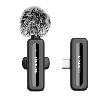 LENTIVEN Wireless Microphone Mic Wireless Clip On Microphone Mikrofon Lavalier HP Plug Play SE80