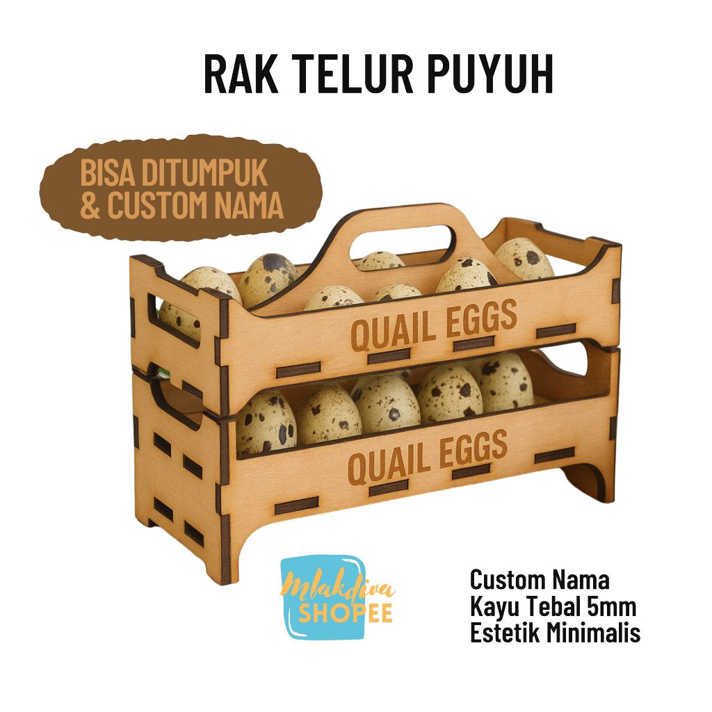 Jual Rak Telur Kayu Serbaguna | Tempat Telur Puyuh Laser Cutting ...