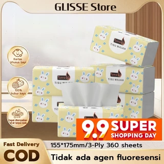 【Rp9999 4 Pack】GLISSE Tissue Wajah 360 Lembar Tisu Wajah Halus dan Lembut 3 Lapis