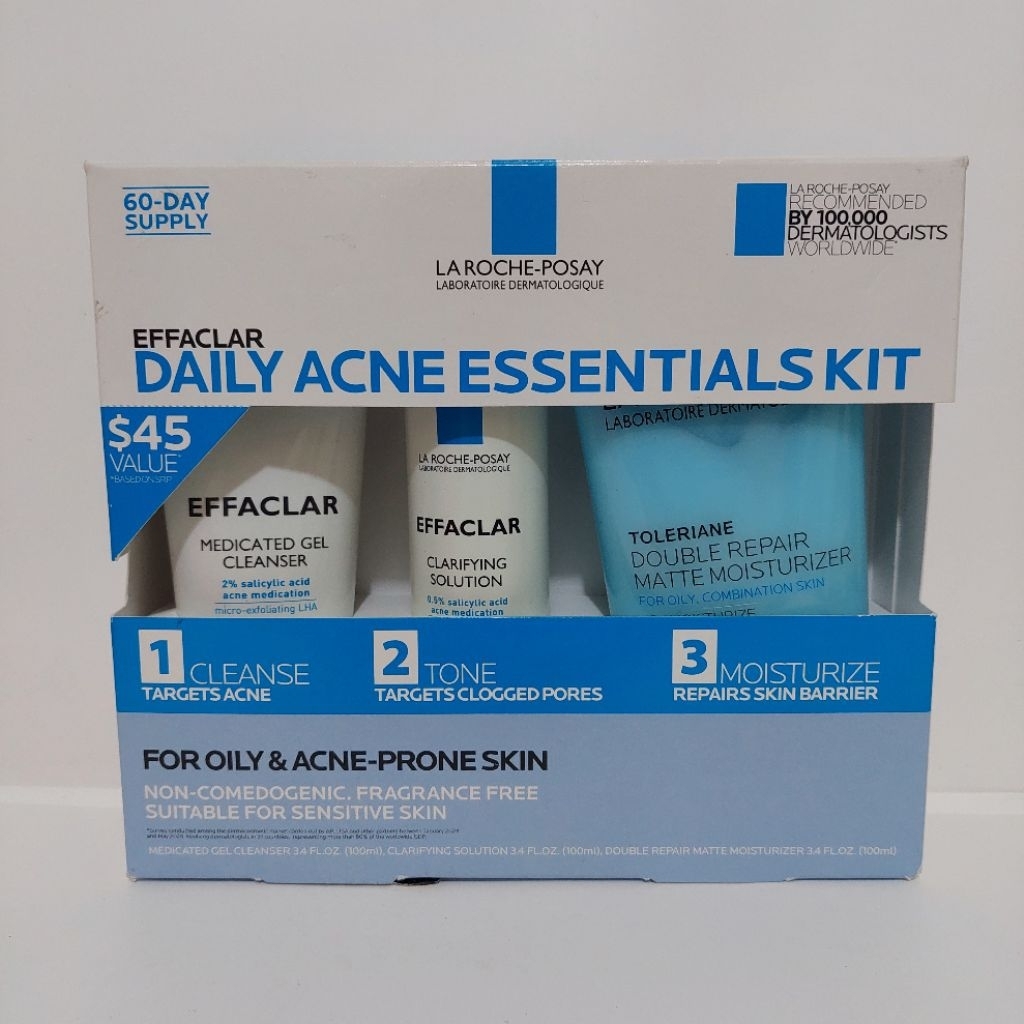 Jual La Roche Posay Effaclar Daily Acne Essentials Kit Medicated Gel ...