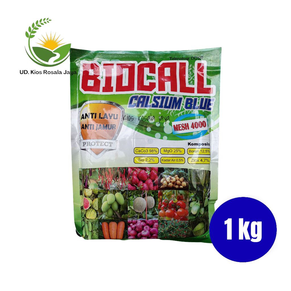 Jual Pupuk Calsium Blue BIOCALL Anti Layu kemasan 1 kg | Shopee Indonesia