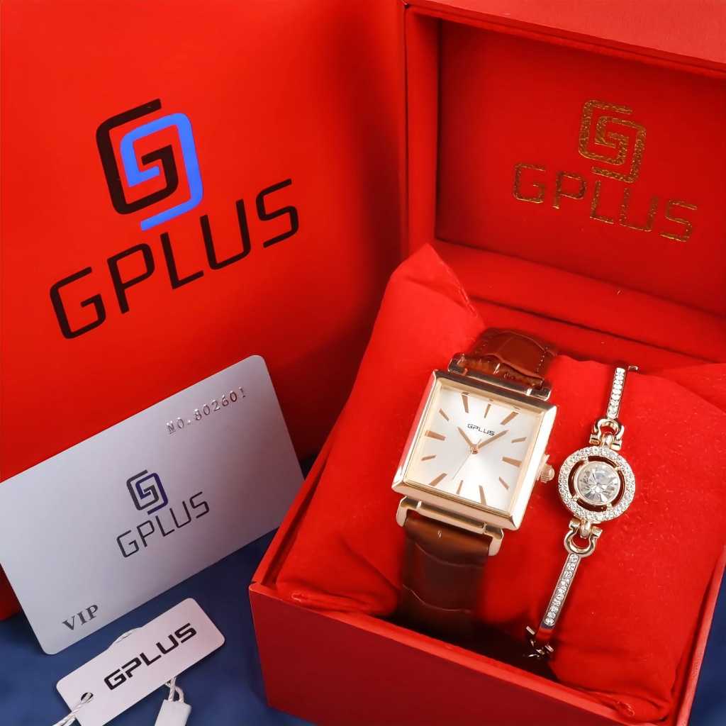 Jual Jam tangan wanita tali kulit original gplus 9004 dm 29mm free ...