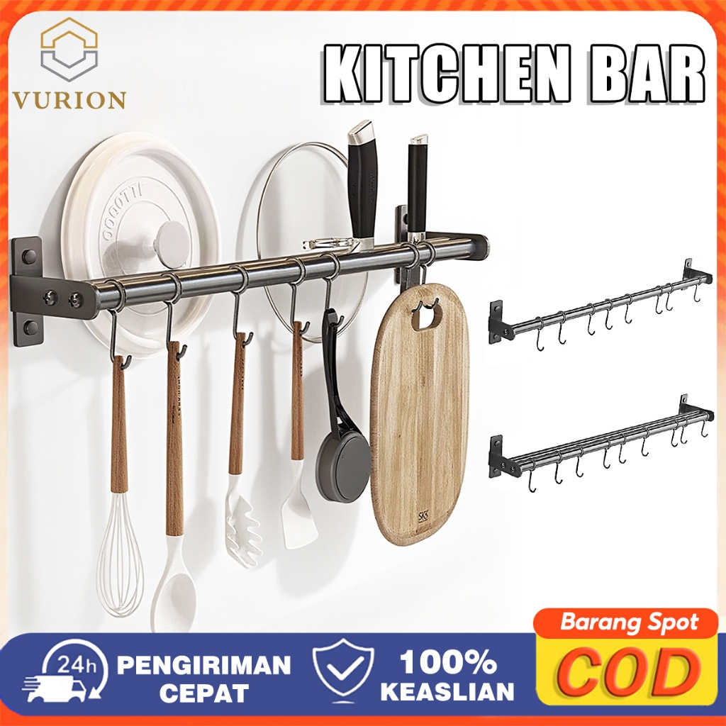 Jual VURION Rak gantung dapur tanpa bor rak penyimpanan dapur ...