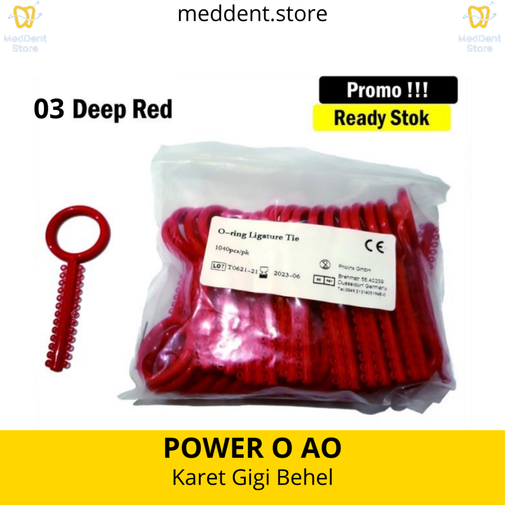 Jual Power O AO - Karet Behel Made in American Ortho 1 Pack - 03 Red ...