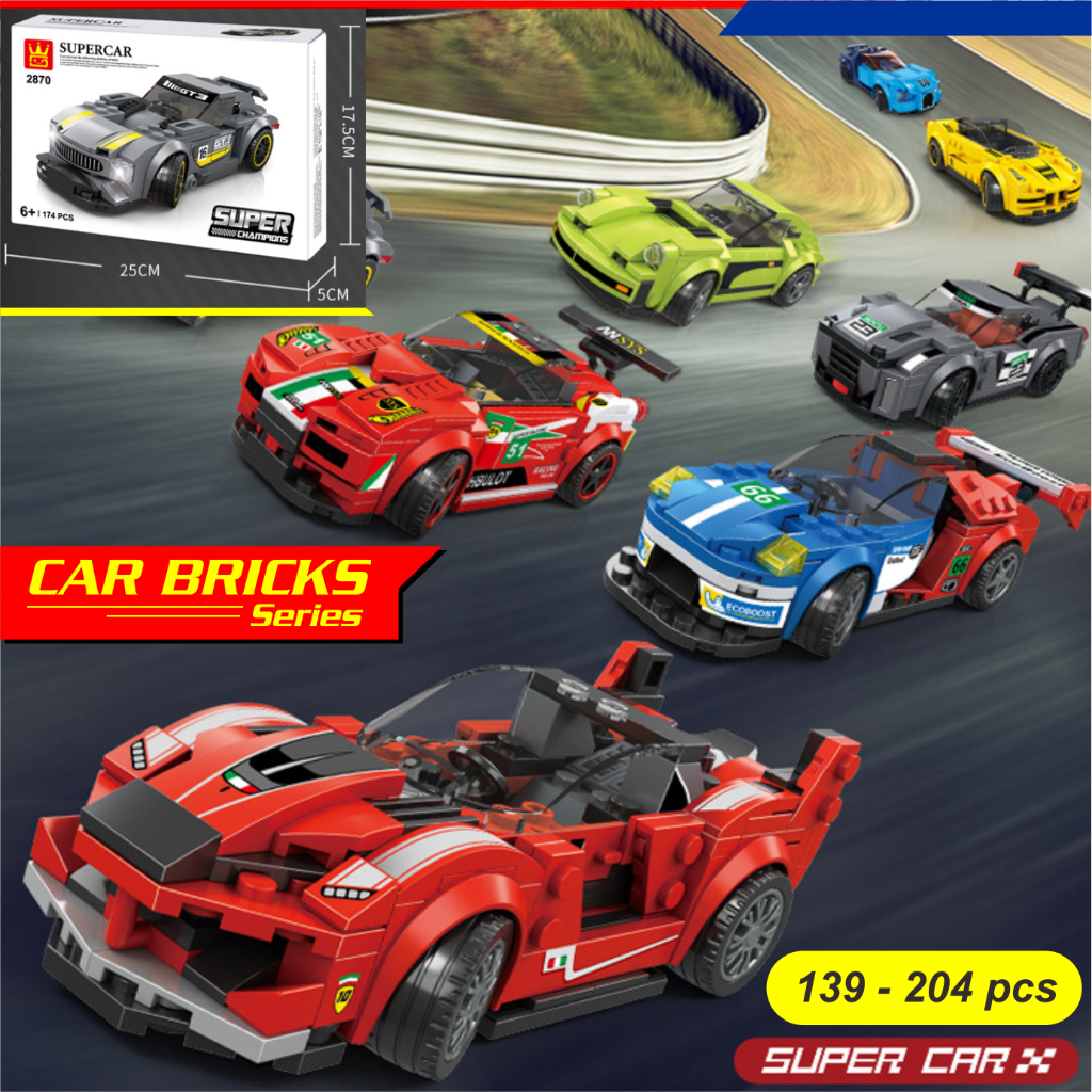Jual Mainan Balok Edukasi Bricks Block Famous Car Mobil Balap Racing ...