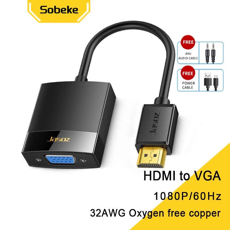 Jual Sobeke Proyektor Adapter HDMI to VGA HD Converter Robot With Audio ...