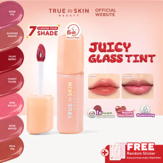 True to Skin - Juicy Glass Tint , Longlasting Stain Anti Kering Ultra Light Tahan Lama 8 Jam Moisturizing (Lip Tint)