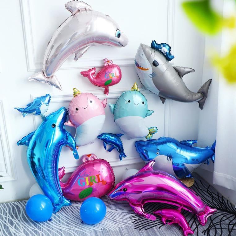 Jual Balon Foil Jumbo Dolphin Sea Animal Ikan Lumba Lumba Pink Biru ...