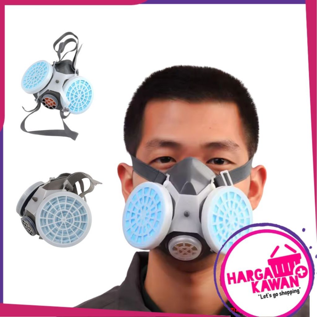 Jual Masker Gas Respirator Kerja Pabrik Cat Lab Half Face with ...