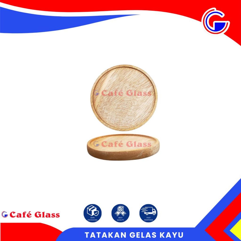 Tatakan Gelas Kayu Bulat 9Cm / Lepek Cangkir Kopi / Alas Gelas Kayu Aesthetic Alam