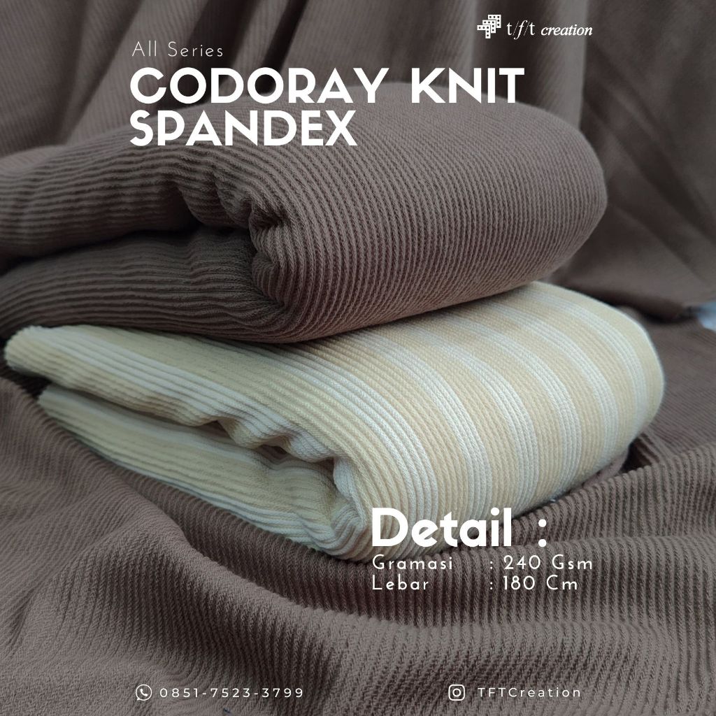 Jual Bahan Kain Codoray Knit Spandex Premium Series – Bahan Corduroy ...
