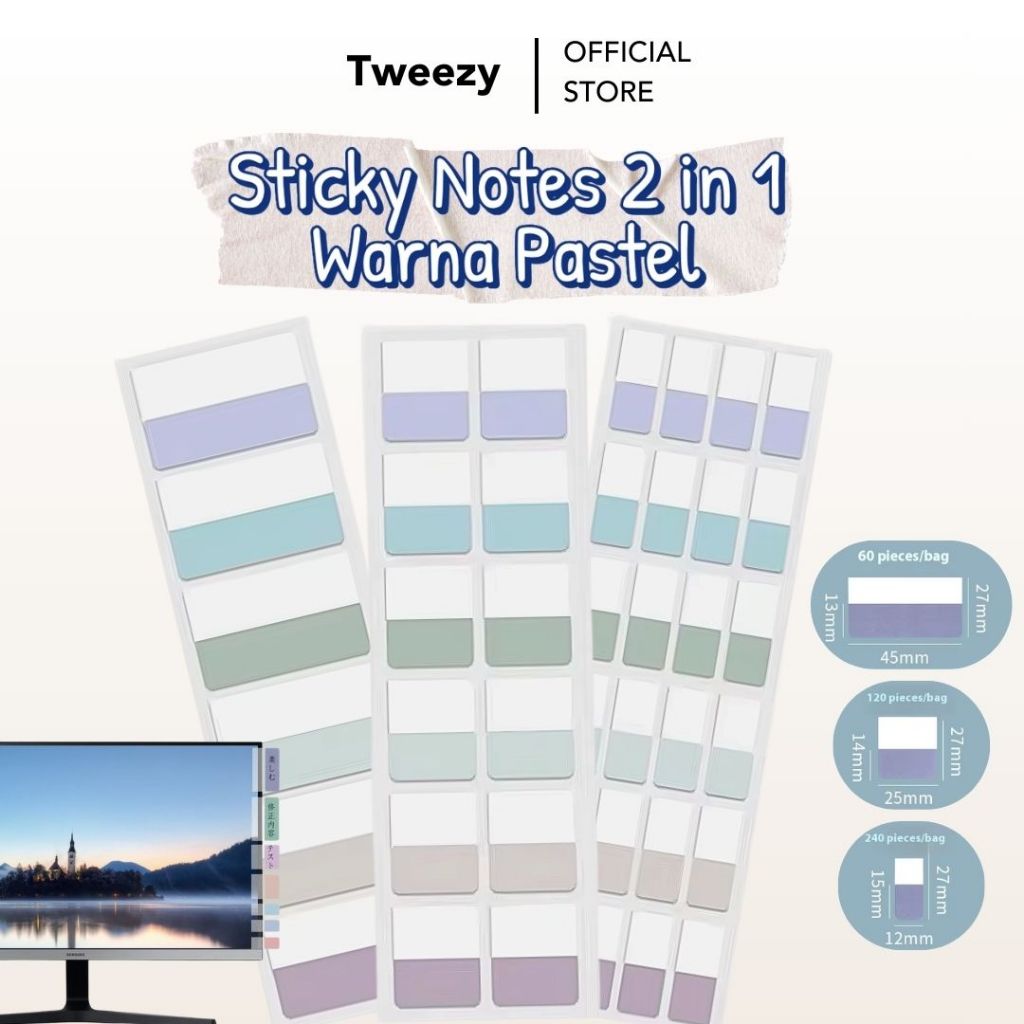 Jual Sticky Notes Index Tab Pastel Transparan Penanda Pembatas Halaman ...