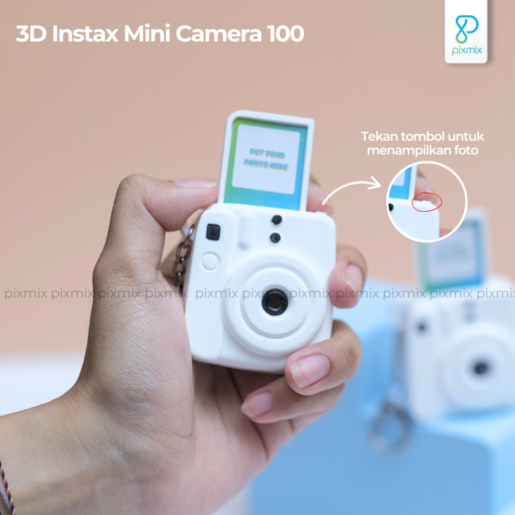 Jual Keychain Miniatur Kamera Mini / 3D Instax Mini Camera 100 ...