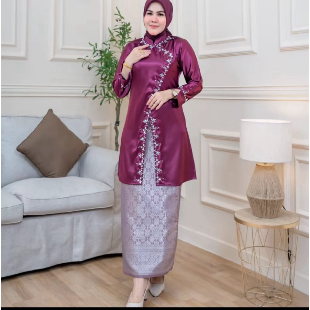 Jual NK_Set Kebaya LYLIE Rok Songket Free Jilbab - Set Baju Kurung ...