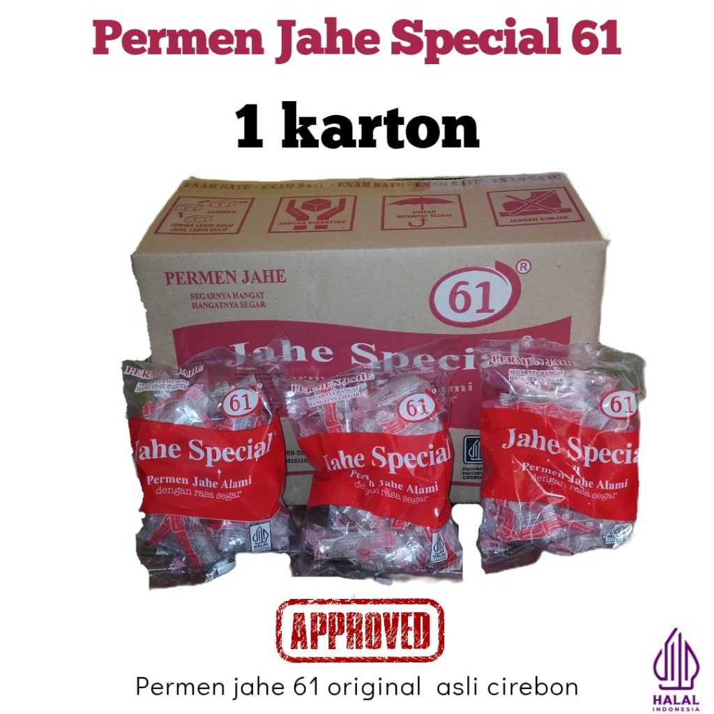 Jual Permen Jahe Special 61 asli cirebon hangat segar per-Karton isi ...