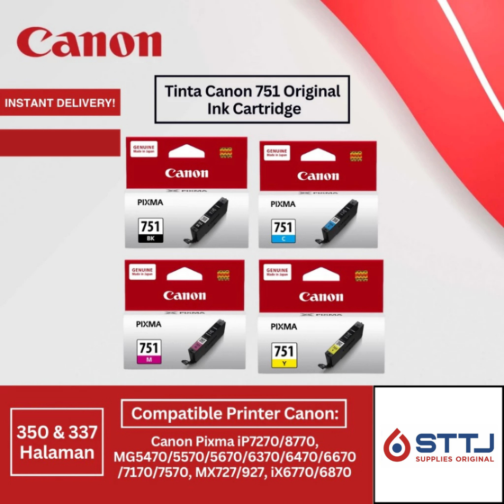 Jual Tinta Canon 751 Original Ink Cartridge Tinta Printer Canon IX6870 ...