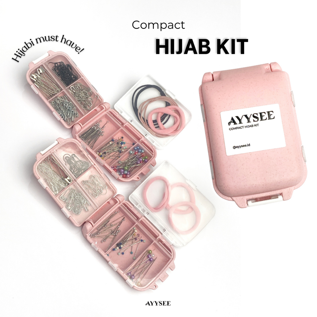 Jual AYYSEE - Compact Hijab kit / Box + Set Jarum, Peniti, Ikat Rambut ...