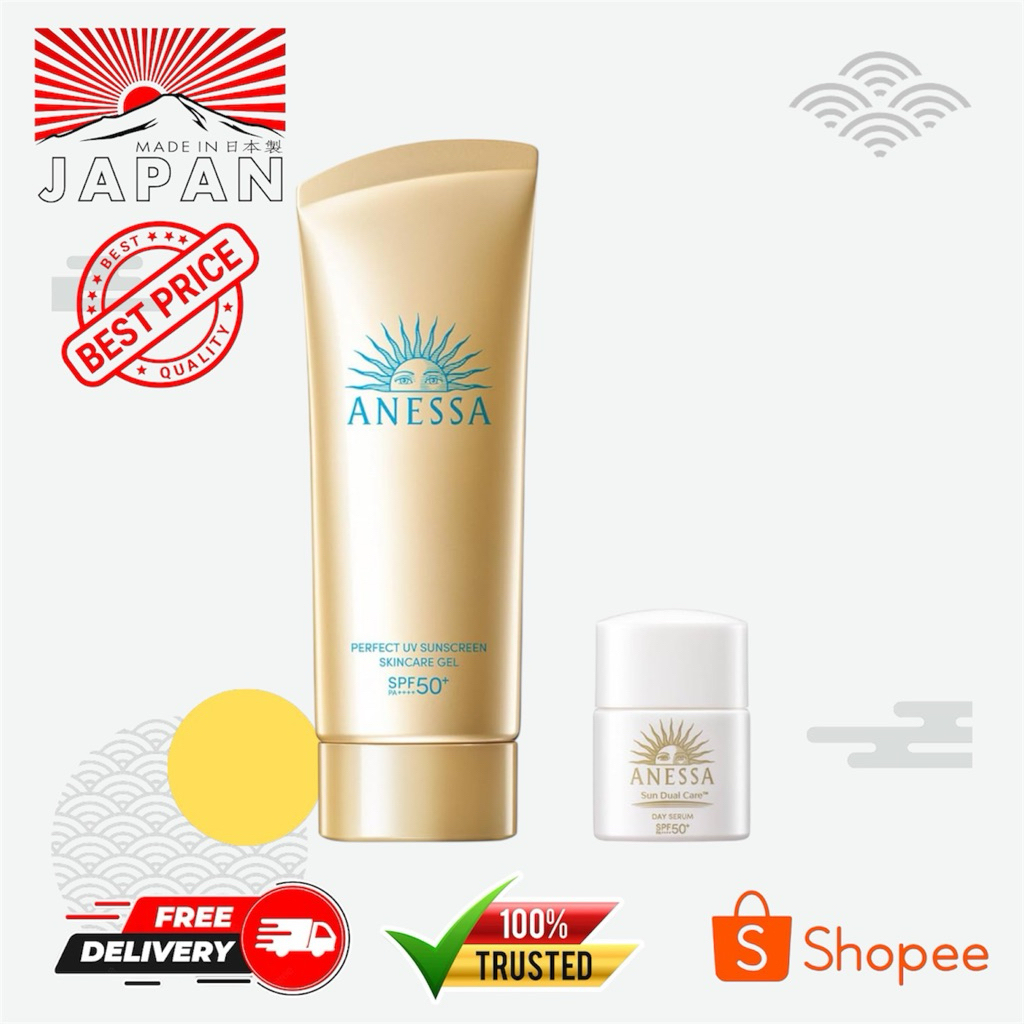 Jual Anessa Perfect Uv Sunscreen Gel + Mini Milk Original Japan ...