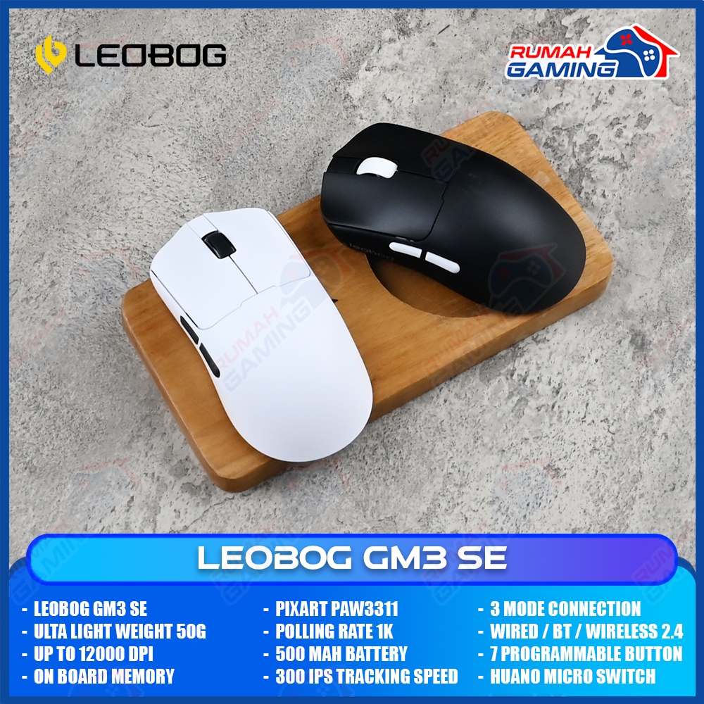 Jual LEOBOG - GM3 SE - 3 MODE - 12000 DPI - PAW3311 - Light Weight ...
