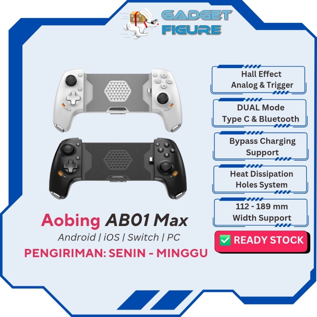 AB01 Controller Mobile Wireless Con Joystick Hall Effect – Trigger Dual Mode, Macro E Turbo, Compatibile Android, Impugnatura Antiscivolo E Dissipazione