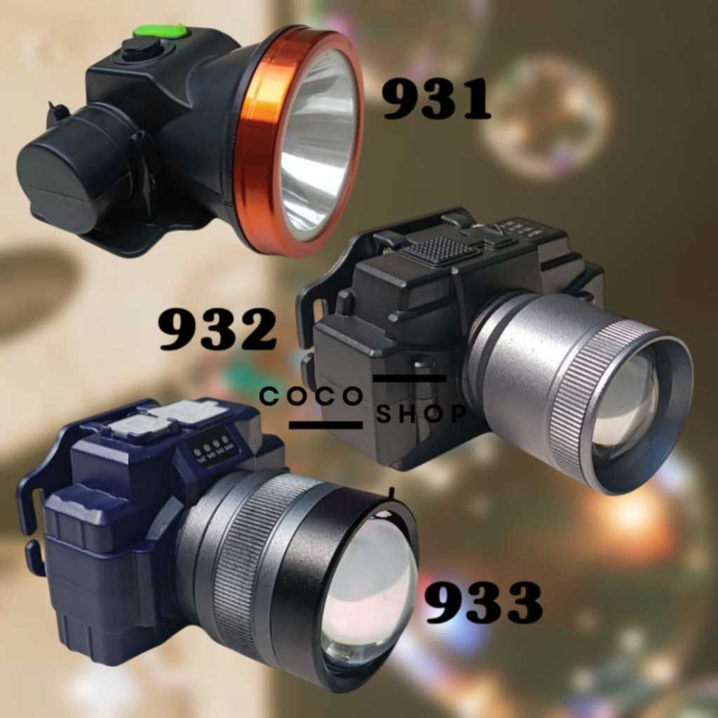Jual SENTER KEPALA FOKUS / SENTER KEPALA BATERAI CHARGE 931 / 932 / 933 ...