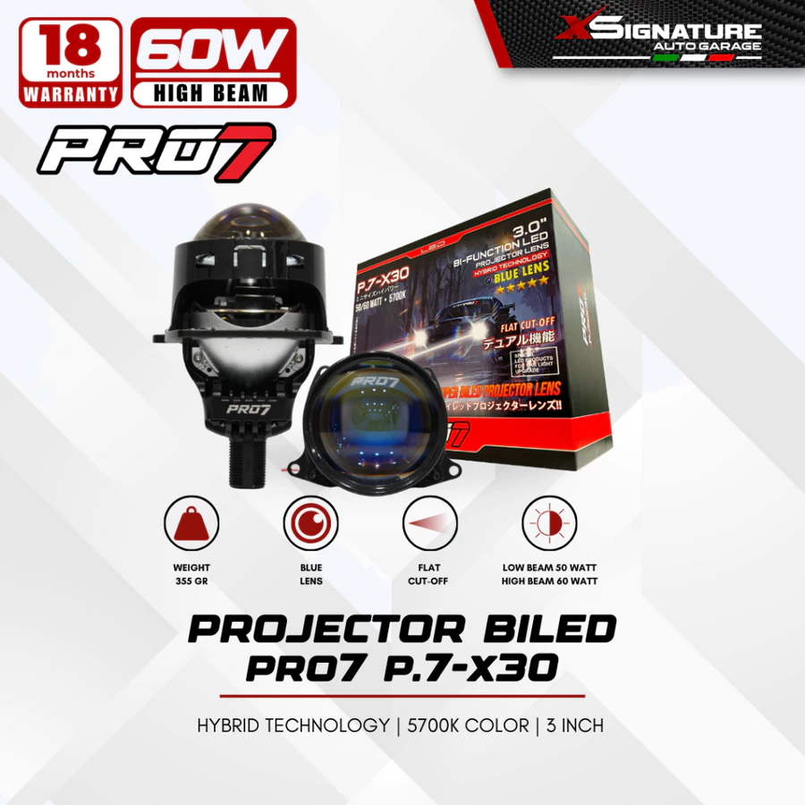 PRO7 P.7-X30 SUPER BILED PROJECTOR LENS 3 INCH HYBRID TECHNOLOGY FLAT CUT OFF