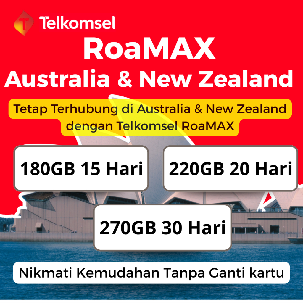 Jual PROMO Telkomsel RoaMAX Australia & New Zealand – Paket Internet ...