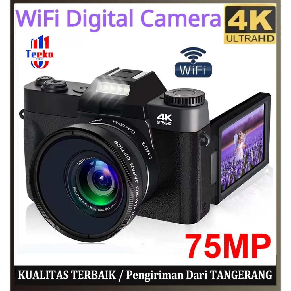 Jual TEEKA 4K 75MP Digital Kamera Wifi HDMI Video 4K 16X Digital Zoom ...